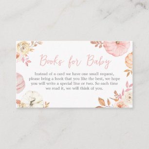 Pink Little Pumpkin Fall Baby Books for Baby Enclosure Card