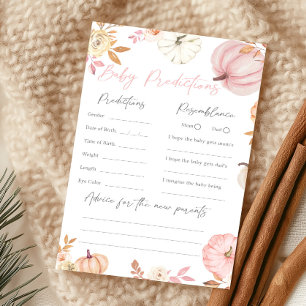 Pink Little Pumpkin Fall Baby Predictions Game