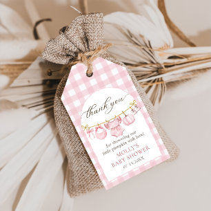 Pink Little Pumpkin Fall Baby Shower Gift Tags