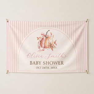 Pink Little Pumpkin Girl Baby Shower Banner