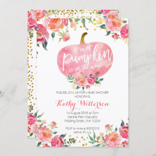 Pink little pumpkin invitation