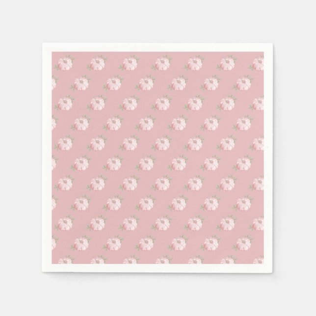 Pink Little Pumpkin Pattern Fall Baby Shower Napkin (Front)