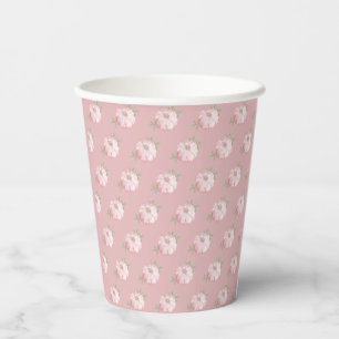 Pink Little Pumpkin Pattern Fall Baby Shower Paper Cups