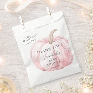 Pink Little Pumpkin Simple Autumn Baby Girl Shower Favour Bags
