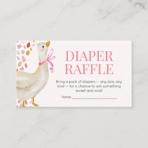 Pink Little Silly Goose Baby Shower Diaper Raffle Enclosure Card