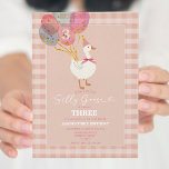 Pink Little Silly Goose Balloons Girl 3rd Birthday Invitation<br><div class="desc">Pink Little Silly Goose Balloons Girl 3rd Birthday Invitation
Colourful Balloons Third Birthday Party Invite
Retro Pink Gingham Girl Birthday Invite
Vintage Pink Birthday Hat Bowtie Birthday Invite</div>