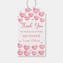 Pink Little Sweetheart Valentine Birthday Gift Tag