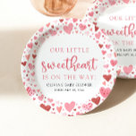Pink Little Sweetheart Valentine's Day Baby Shower Paper Plate<br><div class="desc">Pink Little Sweetheart Valentine's Day Baby Shower Paper Plates Celebrate your baby shower in adorable style with these Pink Little Sweetheart Valentine Day Paper Plates! Featuring charming heart designs and sweet touches, these plates are perfect for serving up tasty treats with a dash of love. Ideal for adding a delightful...</div>