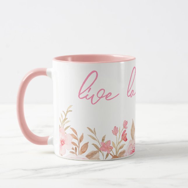 Pink Live Laugh Love  Mug (Left)