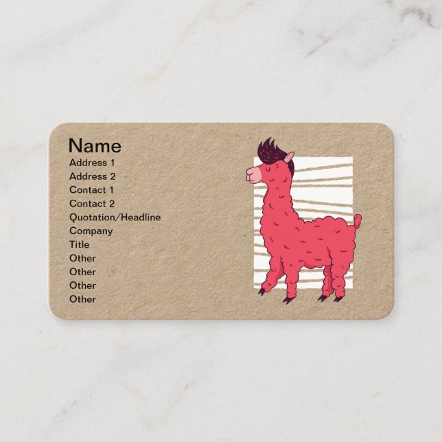 Pink Llama Business Card (Front)