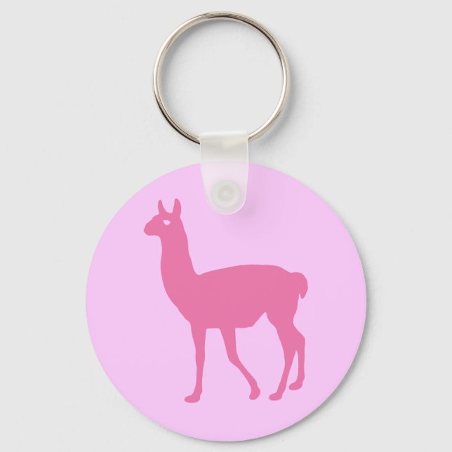 Pink Llama Keychain (Front)