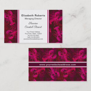 Pink Lobster Coastal New England or Maine Business Card