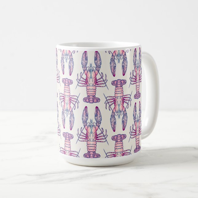 Pink Lobster Coffee Mug (Front Right)