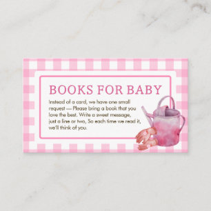 Pink Locally Grown Baby Shower Books for Baby Enclosure Card