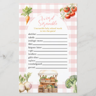 Pink Locally Grown Fresh Market Word Scramble Game