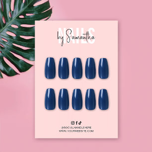Pink Logo Artificial Nails Care Guide Display Card