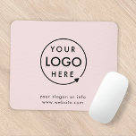 Pink Logo | Business Corporate Modern Minimalist Mouse Pad<br><div class="desc">A simple custom blush pink business template in a modern minimalist style which can be easily updated with your company logo and company slogan or info. If you need any help personalizing this product,  please contact me using the message button below and I'll be happy to help.</div>