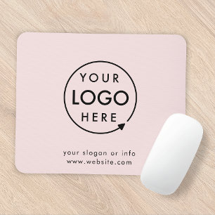 Pink Logo   Business Corporate Modern Minimalist Mouse Pad
