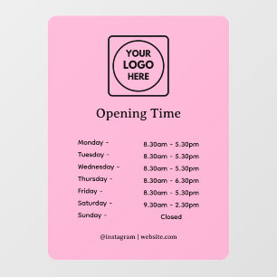Pink Logo   Custom Business Opening Hours Sign