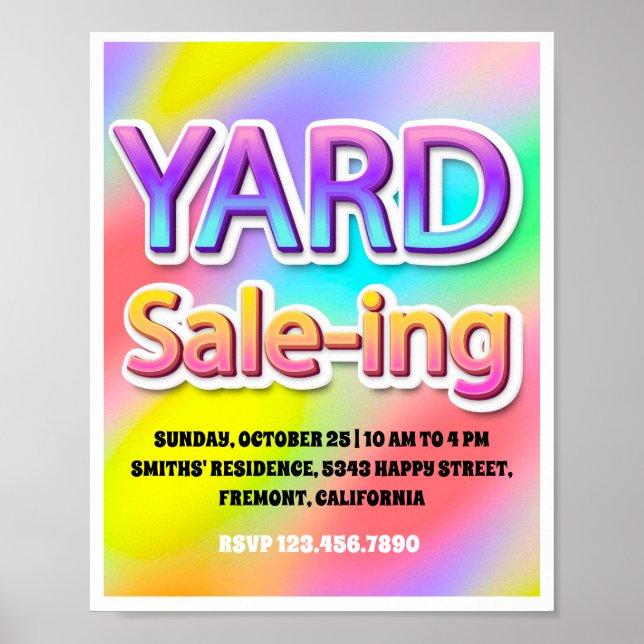 Pink  Logo  Garage Yard Selling Rainbow l Poster (Front)