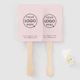 Pink Logo   Modern Business Promotional Hand Fan