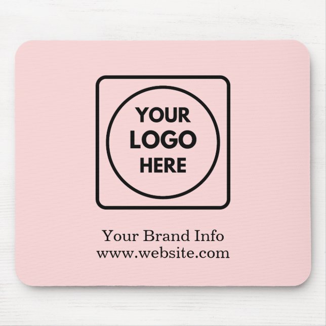 Pink Logo | Modern Minimalist Corporate Design Mouse Pad (Front)