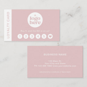 Pink Logo Modern Professional Loyalty Card