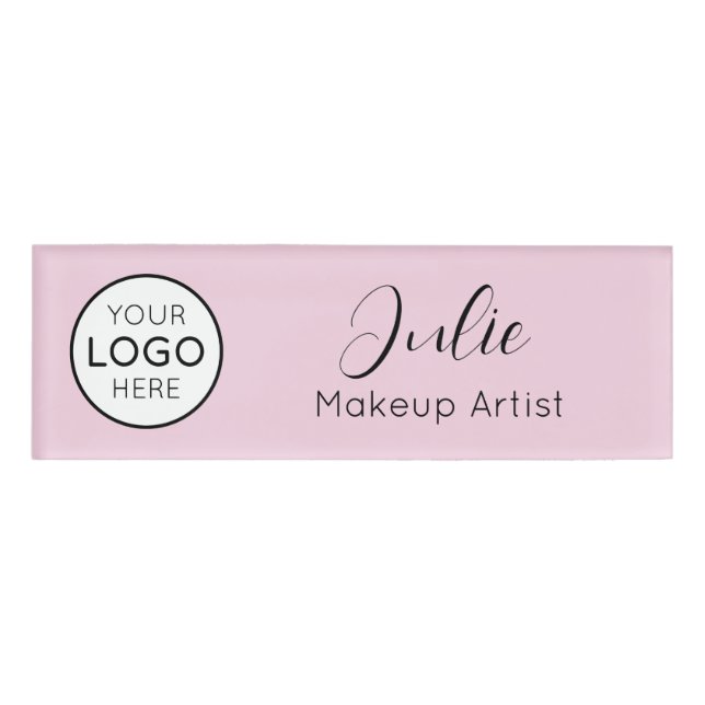 Pink Logo, Name, and Title Name Tag (Front)