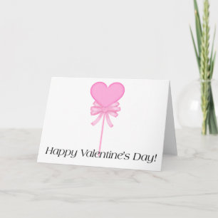 Pink Lollipop Happy Valentine's Day Greeting Card