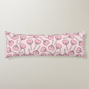 Pink Lollipops, Heart Lollipops, Lollipop Pattern Body Cushion