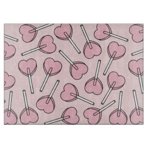 Pink Lollipops, Heart Lollipops, Lollipop Pattern Cutting Board