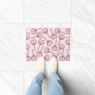 Pink Lollipops, Heart Lollipops, Lollipop Pattern Doormat