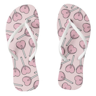 Pink Lollipops, Heart Lollipops, Lollipop Pattern Jandals