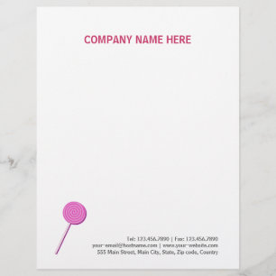 Pink Lollypop Letterhead Template