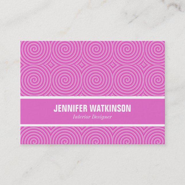 Pink Lollypop Pattern Business Card (Front)