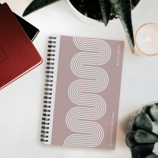 Pink Lombard Wavy Lines Modern Custom Notebook