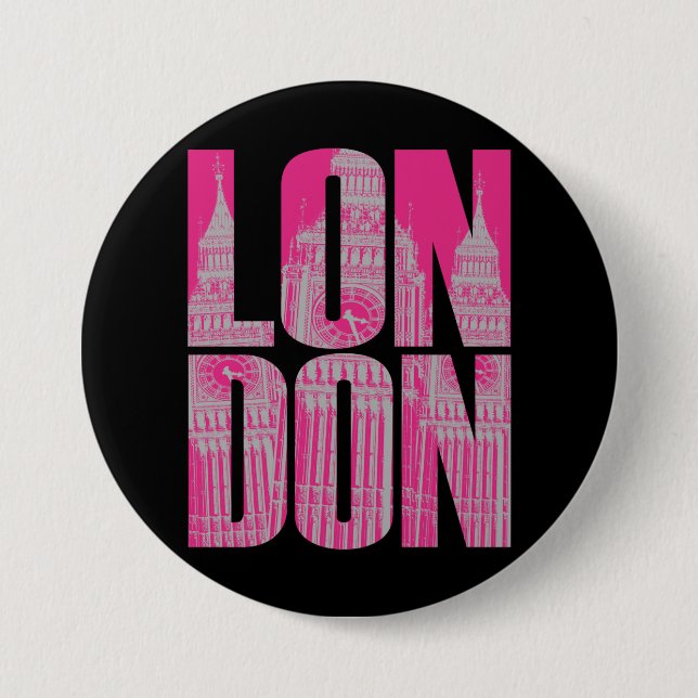 Pink London 7.5 Cm Round Badge (Front)