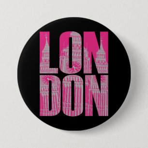 Pink London 7.5 Cm Round Badge