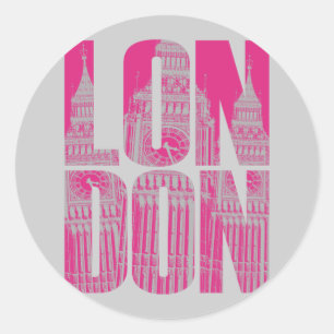 Pink London Classic Round Sticker