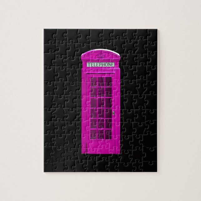 Pink London telephone box Jigsaw Puzzle (Vertical)