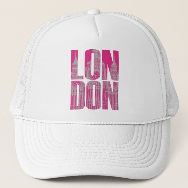 Pink London Trucker Hat (Front)