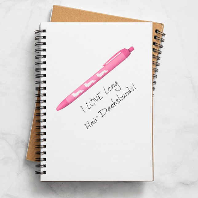 Pink Long Hair Dachshund Ink Pen Dachshund Moms (Creator Uploaded)