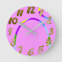 Pink Loops Wall Clock