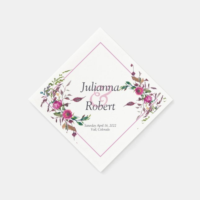 Pink loose floral  napkins (Corner)