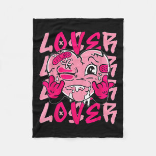 Pink Loser Lover Pink Drip Heart Matching Tee For  Fleece Blanket
