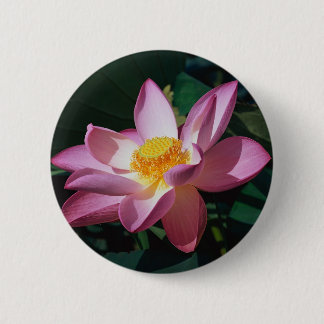 Pink Lotus 6 Cm Round Badge