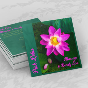 Pink Lotus Beauty Spa Green Business Card