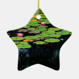 pink lotus black ceramic tree decoration