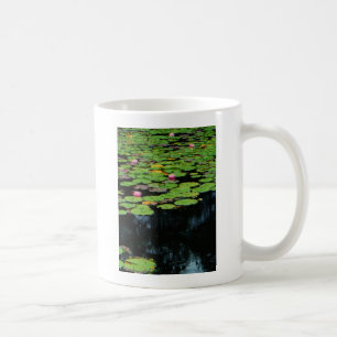 pink lotus black coffee mug
