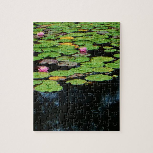 pink lotus black jigsaw puzzle (Vertical)